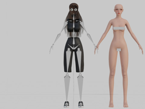 Basic cute Woman V24440 3D Model