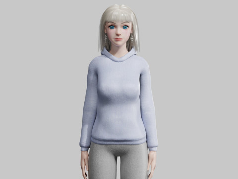 Cartoon cute Woman V34279 3D मॉडल