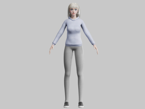 Cartoon cute Woman V34279 3D मॉडल