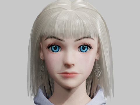 Cartoon cute Woman V34279 3D मॉडल