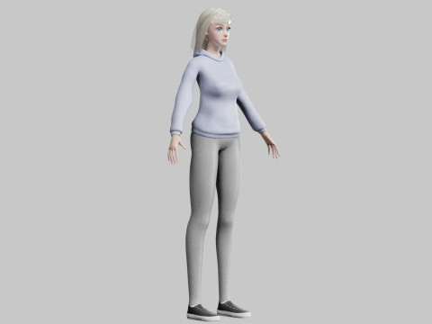 Cartoon cute Woman V34279 3D मॉडल