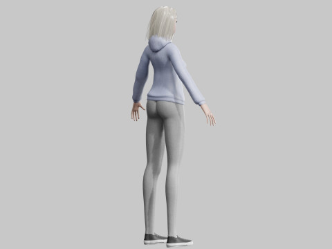 Cartoon cute Woman V34279 3D मॉडल
