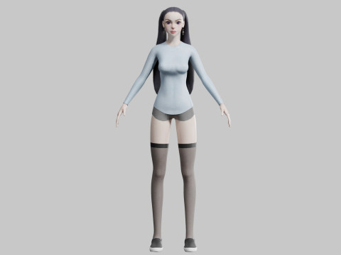 Cartoon Pretty Woman V24745 3D Модель