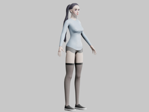 Cartoon Pretty Woman V24745 3D Модель