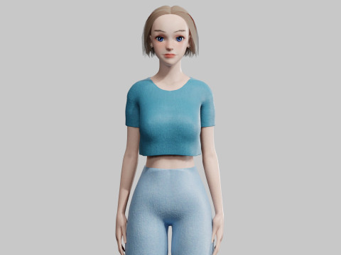 Classic cute Woman V32275 3D Model