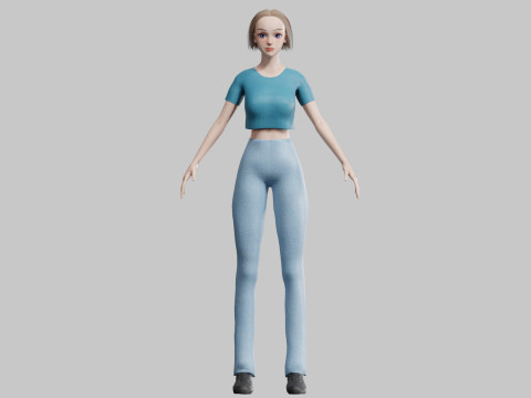 Classic cute Woman V32275 3Dモデル