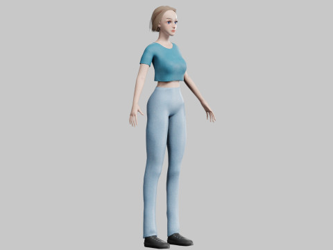 Classic cute Woman V32275 3Dモデル