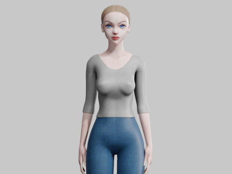 Cool Basic Woman V21121 3D Model