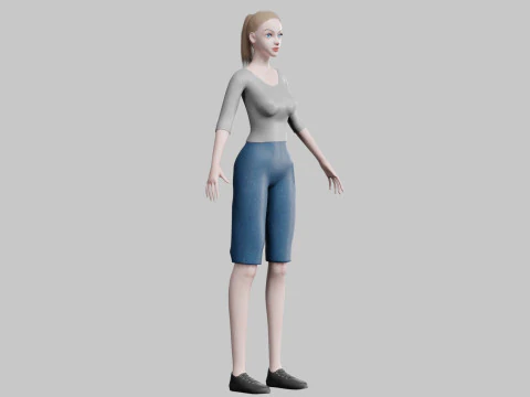 Cool Basic Woman V21121 3D Model