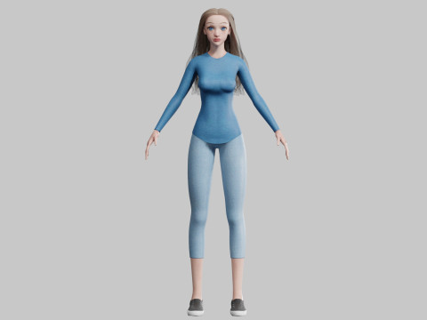 Cool cute Woman V32455 Modelo 3D