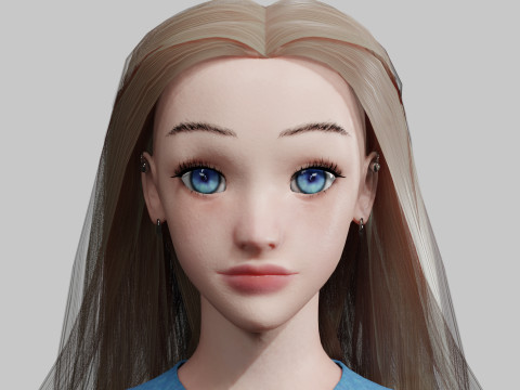 Cool cute Woman V32455 Modelo 3D