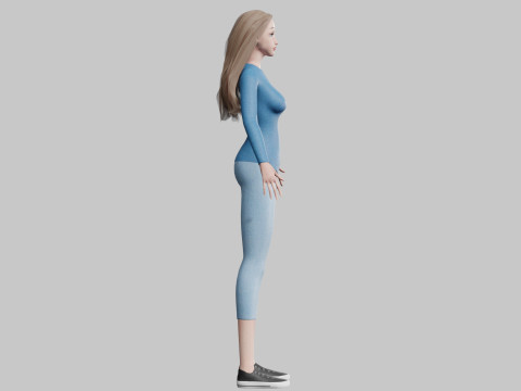 Cool cute Woman V32455 Modelo 3D