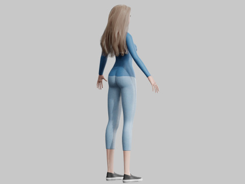 Cool cute Woman V32455 Modelo 3D