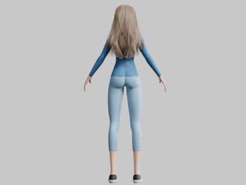 Cool cute Woman V32455 Modelo 3D