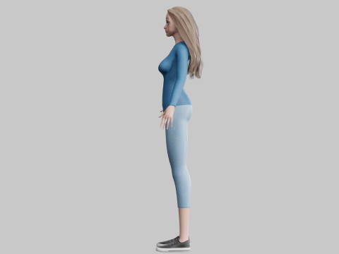 Cool cute Woman V32455 Modelo 3D