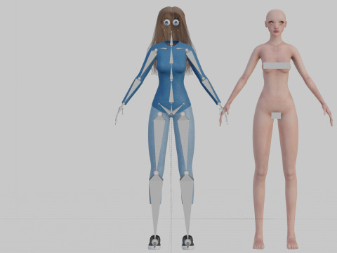 Cool cute Woman V32455 Modelo 3D