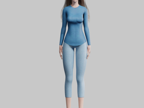 Cool cute Woman V32455 Modelo 3D