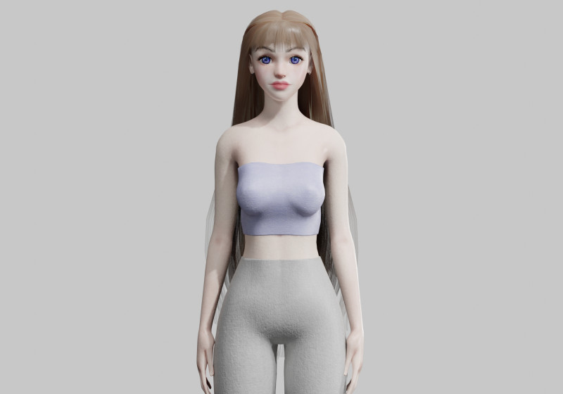 Cute Basic Woman V32239 Model 3D .c4d .max .obj .3ds .fbx .stl .blend