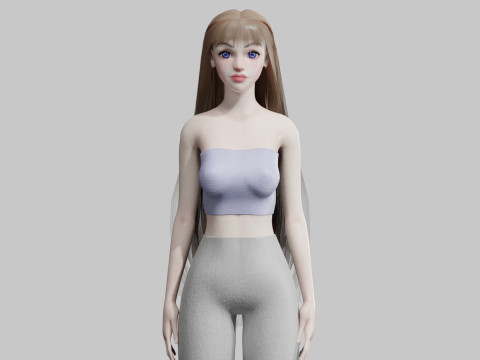 Cute Basic Woman V32239 3D Model