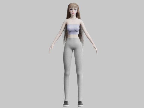 Cute Basic Woman V32239 Model 3D