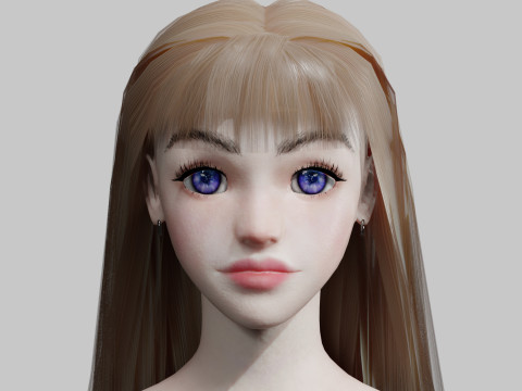 Cute Basic Woman V32239 Model 3D