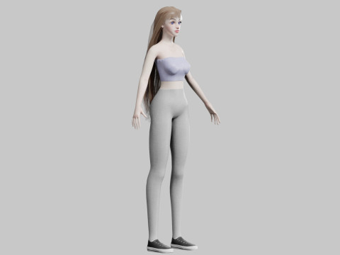 Cute Basic Woman V32239 Model 3D