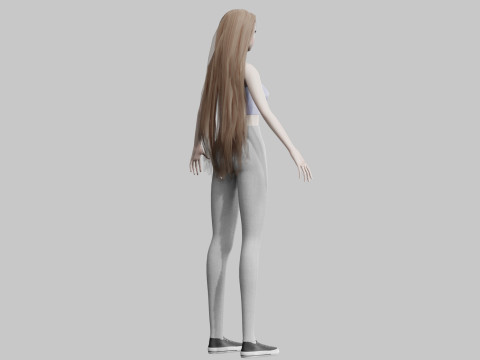 Cute Basic Woman V32239 Model 3D