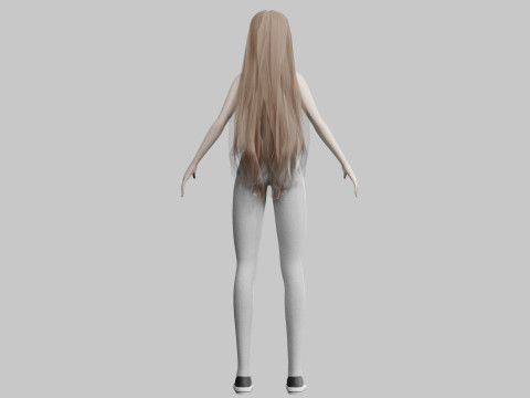 Cute Basic Woman V32239 Model 3D