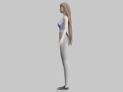Cute Basic Woman V32239 Model 3D