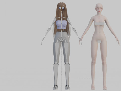 Cute Basic Woman V32239 Model 3D
