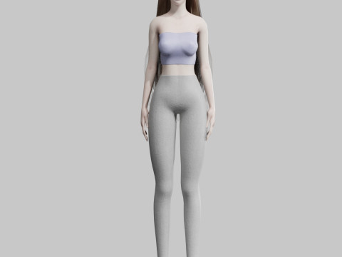 Cute Basic Woman V32239 Model 3D