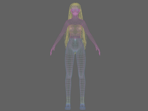Cute Basic Woman V32239 Model 3D