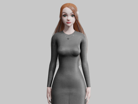 Cute Beautiful woman V28986 3D Model