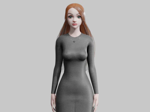 Милая красивая женщина V28986 3D Модель