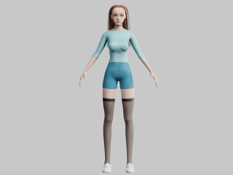 Cute Cartoon woman V32300 3Dモデル