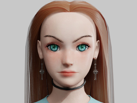 Cute Cartoon woman V32300 3Dモデル