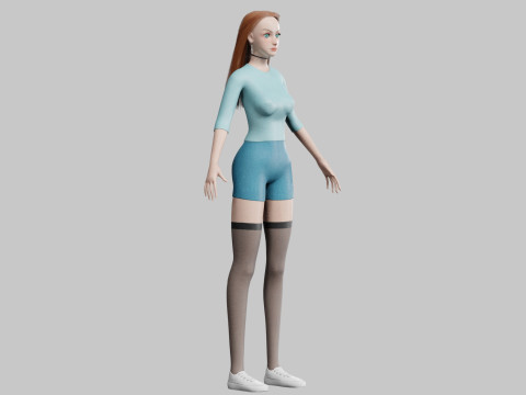 Cute Cartoon woman V32300 3Dモデル