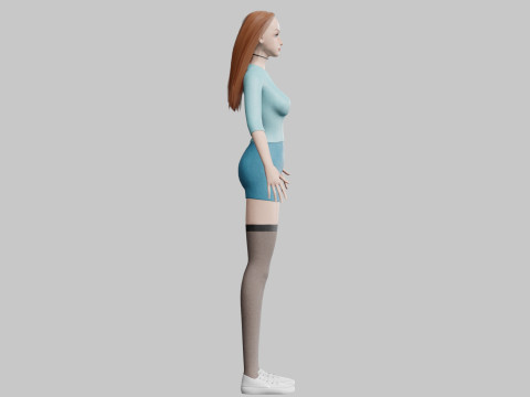 Cute Cartoon woman V32300 3Dモデル