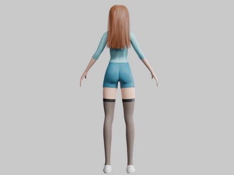 Cute Cartoon woman V32300 3Dモデル