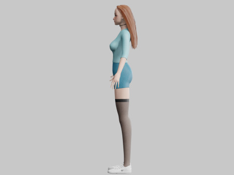 Cute Cartoon woman V32300 3Dモデル