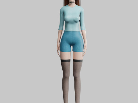 Cute Cartoon woman V32300 3Dモデル