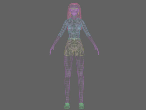 Cute Cartoon woman V32300 3Dモデル