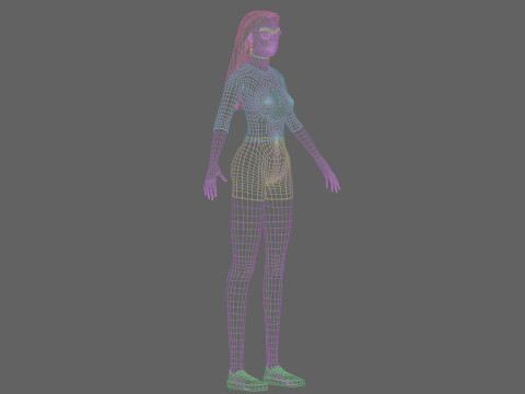 Cute Cartoon woman V32300 3Dモデル