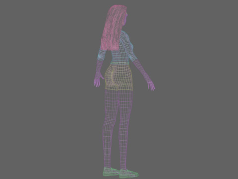 Cute Cartoon woman V32300 3Dモデル