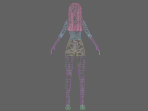 Cute Cartoon woman V32300 3Dモデル