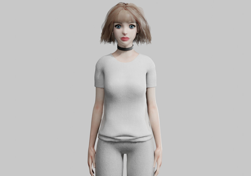 Cute classic Woman V34298 Model 3D .c4d .max .obj .3ds .fbx .stl .blend