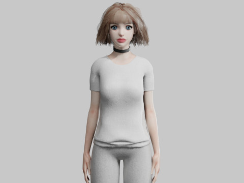 Cute classic Woman V34298 Model 3D