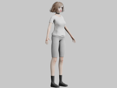 Cute classic Woman V34298 3D Modell
