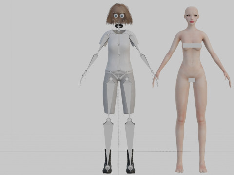 Cute classic Woman V34298 3D Modell