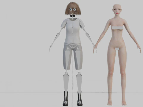 Cute classic Woman V34298 3D Model